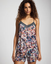 PETAL MOSAIC PETROL - Mesh Trim Pajama Cami | Soma