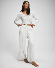 HEATHER FROST - Pointelle Wide Leg Pajama Pant | Soma