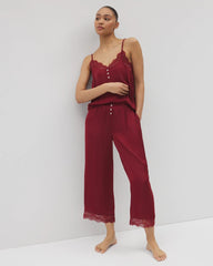 FIRST KISS - Lace Trim Crop Pajama Pant | Soma
