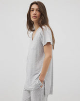 BLUE SLUB - Slub Short Sleeve Tunic Pajama Tee | Soma
