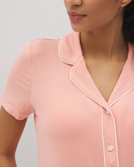 PALOMA GLOW - Solid Short Sleeve Notch Collar Pajama Top | Soma