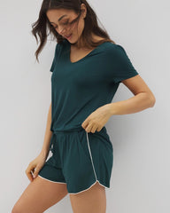 DARK SEA - Solid Piped Pajama Shorts | Soma
