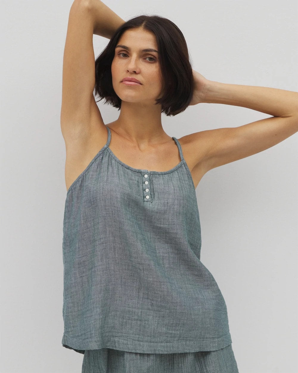 DARK SEA CROSSDYE - Cotton Gauze Pajama Cami | Soma