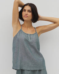 DARK SEA CROSSDYE - Cotton Gauze Pajama Cami | Soma