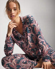 IMPERIAL PAISLEY MD PET - Long-Sleeve Printed Notch Collar Pajama Top | Soma