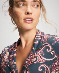 IMPERIAL PAISLEY MD PET - Long-Sleeve Printed Notch Collar Pajama Top | Soma