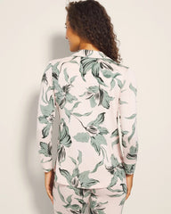 BLOOM BREEZE G SEPIA ROSE - Long-Sleeve Printed Notch Collar Pajama Top | Soma