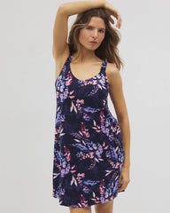 BLOOM BRIGHTLY NAVY - Cool Nights Ruffle Strap Chemise | Soma