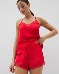 DARE ME RED - Lace Trim Pajama Shorts | Soma