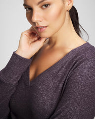 GRAY INK/PEARLED IVORY - Long Sleeve Pajama Tee | Soma