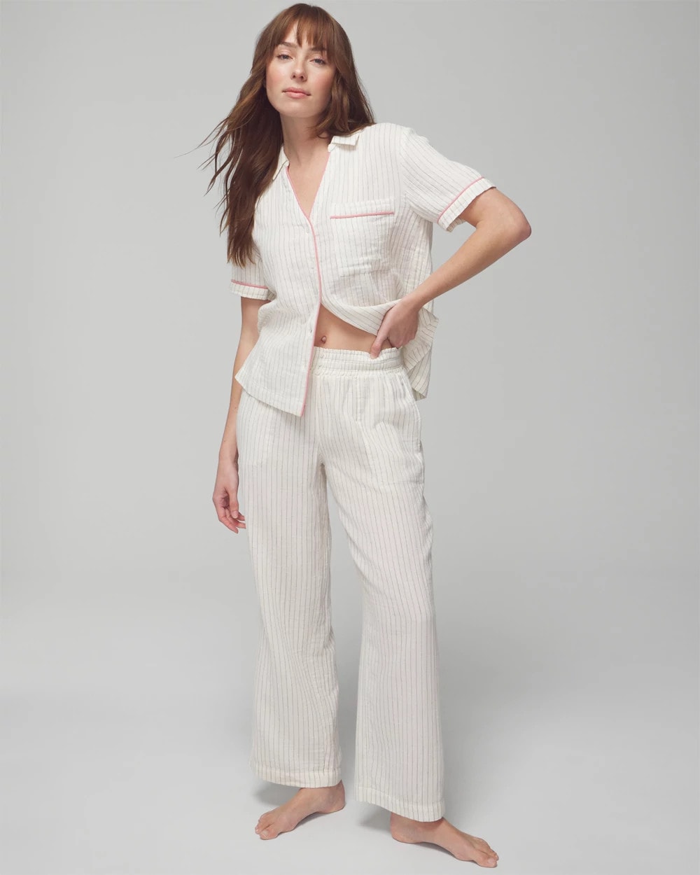 DBL CLOTH BW STRIPE - Pajama Pants | Soma
