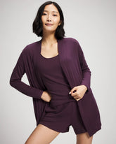 PLUM PERFECT - Lightweight Rib Knit Long Sleeve Wrap | Soma