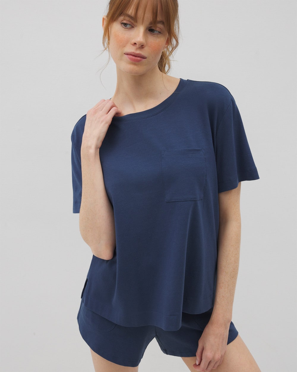 INK BLUE - Short-Sleeve Pocket Pajama Tee | Soma