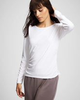 OPTIC WHITE - Ruched Long Sleeve Pajama Tee | Soma
