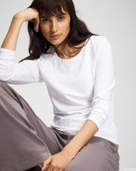 OPTIC WHITE - Ruched Long Sleeve Pajama Tee | Soma