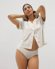 HEATHER CRYSTAL - Button-Front Pajama Tee | Soma