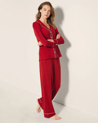 PAINT THE TOWN RED - Long-Sleeve Notch Collar Pajama Top | Soma