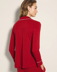 PAINT THE TOWN RED - Long-Sleeve Notch Collar Pajama Top | Soma