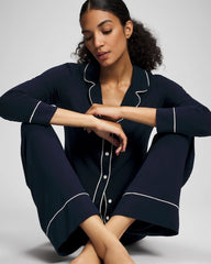 NIGHTFALL NAVY - Solid Piped Pajama Pants | Soma