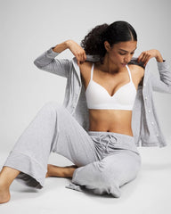 HEATHER OPAL GRAY - Solid Piped Pajama Pants | Soma