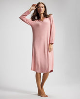 CAMEO PINK/DUSTY ROSE - Long Sleeve Midi Sleepshirt | Soma