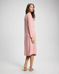 CAMEO PINK/DUSTY ROSE - Long Sleeve Midi Sleepshirt | Soma