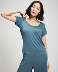 TAPESTRY - Lightweight Rib Knit Short Sleeve Pajama Tee | Soma
