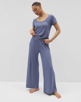 HEATHER DUSK - Lightweight Rib Knit Wide Leg Pajama Pants | Soma