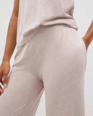 HEATHER BARELY THERE - Lightweight Rib Knit Wide Leg Pajama Pants | Soma