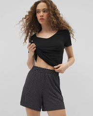 THOUGHTFUL DOT BLACK - Long Pajama Shorts | Soma