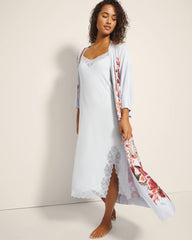 BLUE MIST - Lace-Trim Midi Gown | Soma