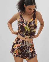 PARROT-DISO PLUME G PLUM - Ruffle Pajama Shorts | Soma