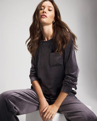 GRAY INK - Velour Crewneck Sweatshirt | Soma