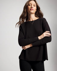 BLACK - Ultra Soft Fleece Dolman Top | Soma