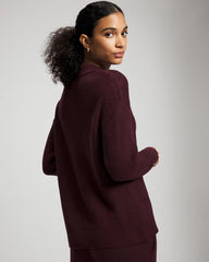 MERLOT - Premier Knit Cable Knit Collared Sweater | Soma