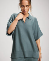 BLUE INSTINCT - Premier Knit Sweater Collared Top | Soma