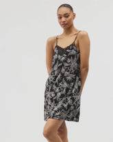 PLUMERIA BLOOMS BLK CH - Lace Trim Chemise | Soma