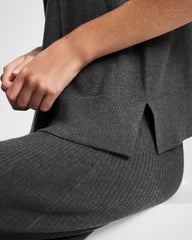 HEATHER QUARTZ - Premier Knit Sweater Turtleneck Sleeveless Top | Soma