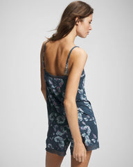 FLORA SHIMMER PETROL - Lace Trim Pajama Cami | Soma