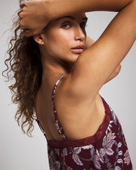PAISLEY SPLENDOR PLUM - Lace Trim Pajama Cami | Soma