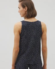 DOT OBSESSED NAVY - Printed V-Neck Pajama Tank | Soma