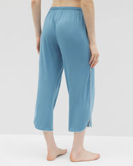 BLUE HEAVEN - Solid Piped Crop Pajama Pant | Soma
