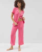CAMELLIA ROSE - Solid Piped Crop Pajama Pant | Soma