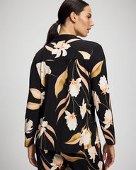 MYSTIC BLOOMS BLACK MID - Long-Sleeve Notch Collar Pajama Top | Soma