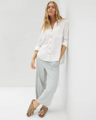 OPTIC WHITE - Beach Cotton Long Sleeve Button-Up | Soma