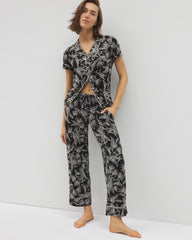 PLUMERIA BLOOMS BLK CH - Printed Pajama Pants | Soma