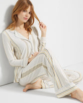 SUMMIT STRIPE CHAMPAGNE - Printed Pajama Pants | Soma