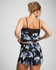 WHIMSICAL WINGS BLK MID - Satin Trim Pajama Short | Soma