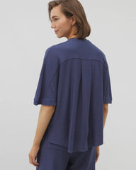 LUNAR TIDE - Crinkle Knit Relaxed Button-Up Top | Soma