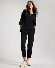 BLACK - Modern Modal Quarter Zip Sweatshirt | Soma